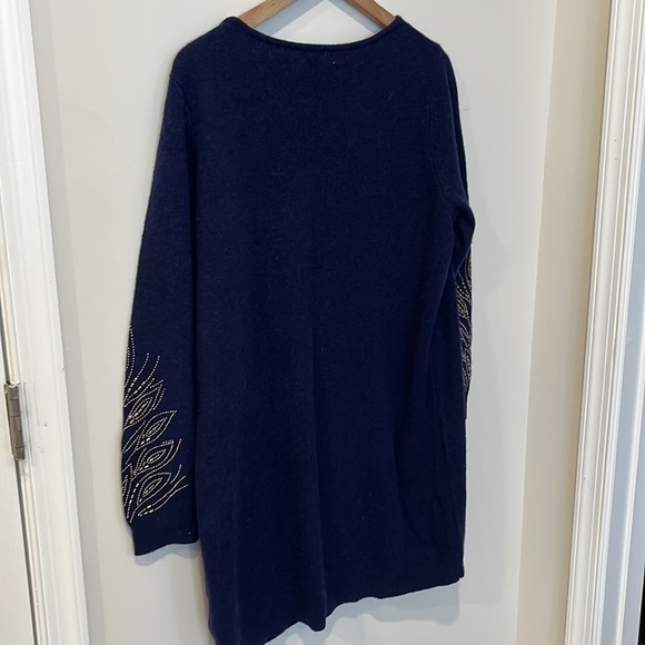 WoolOvers Lambswool Tunic Studded Jeweled Size L - Picture 7 of 7